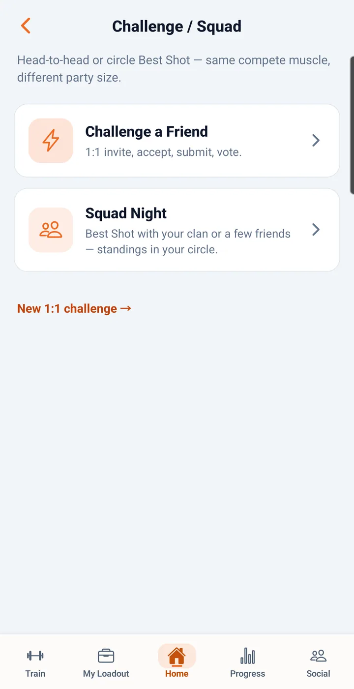 Challenge and Squad in a demo account.