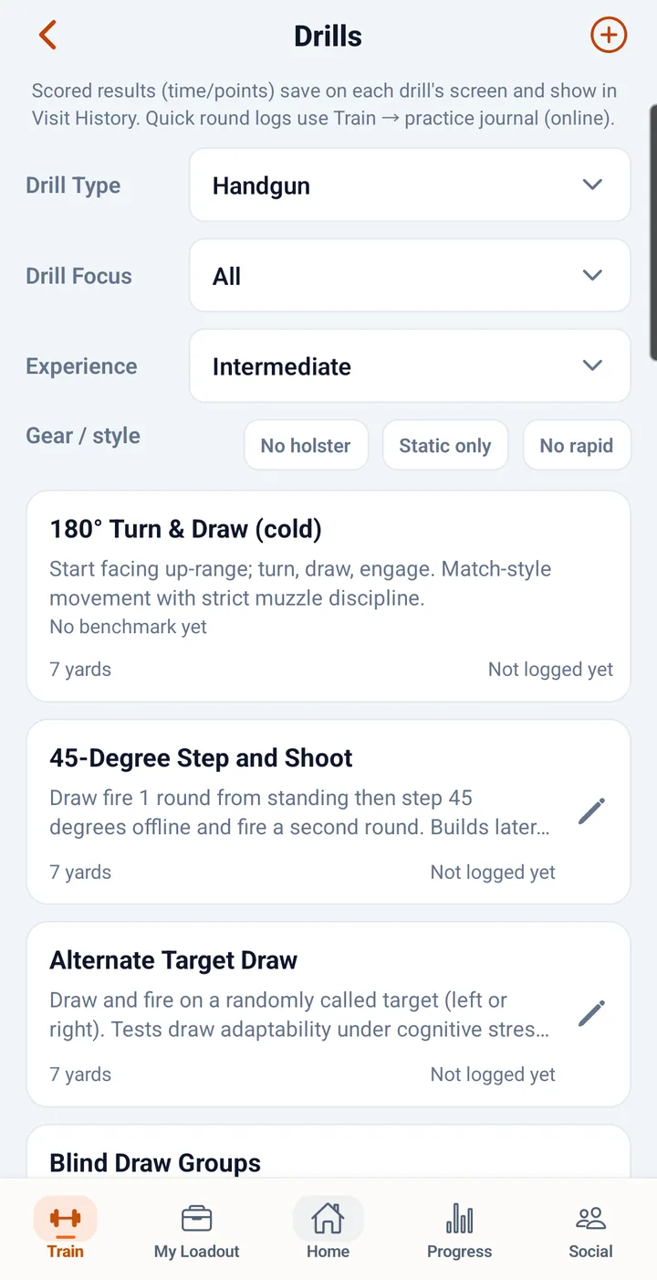 The drill library in a demo account.